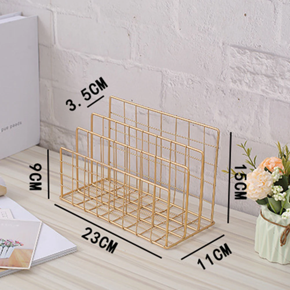 Nordic Book File Stand Iron Desktop Multi-layer Magazine Rack Cosmetic Storage LFX-ING |