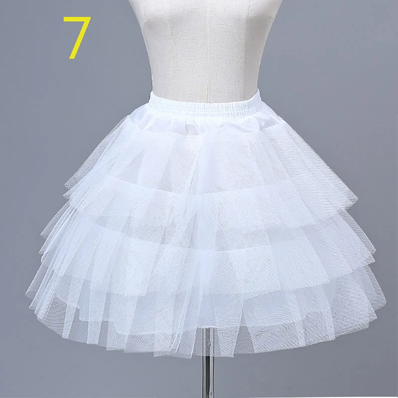 NO.7 Short petticoat E JUE SHUNG Свадебная Нижняя юбка кринолин короткое платье маскарадная юбочка маленькая ярусная юбка для девочек - Цвет: NO.7 Short petticoat