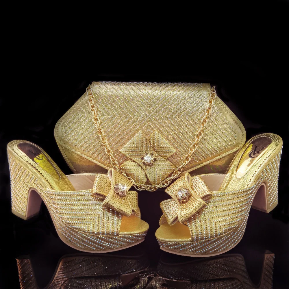 

Latest Women Shoes and Bags Set In Italy Buckle Strap Italian Shoes with Matching Bags Shoes and Bag Square Heels Elegant Party