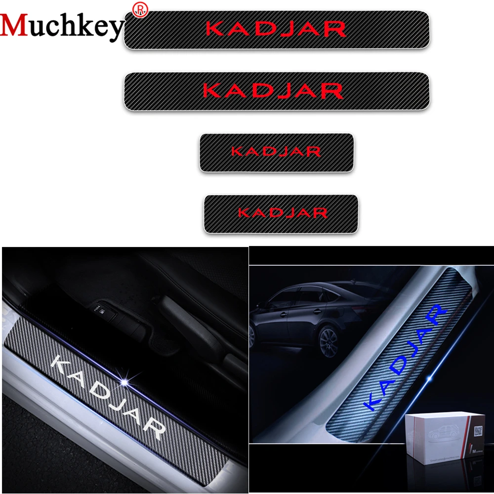 

For Renault KADJAR Door Sills For Cars Welcome Pedal Stickers Door Threshold Plate Car Accessories 4Pcs