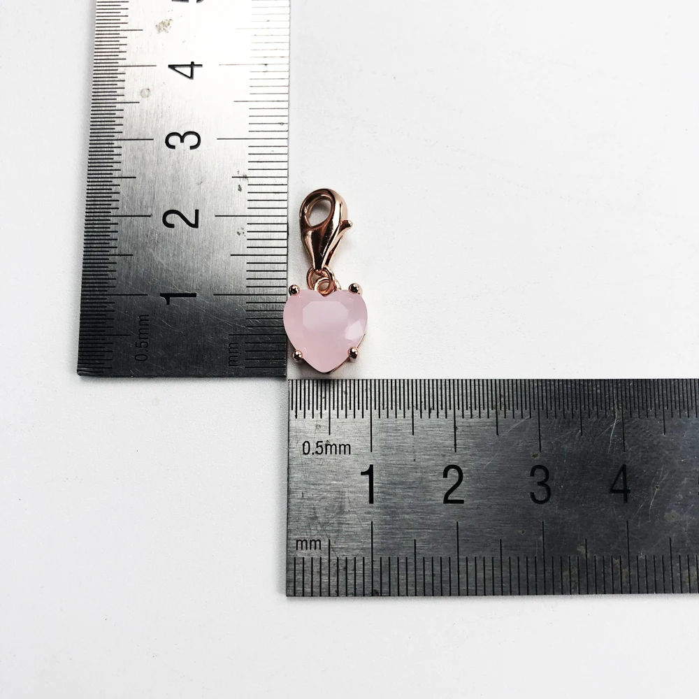 Подвеска в форме сердца из розового камня 2019 пробы серебро 925 романтический