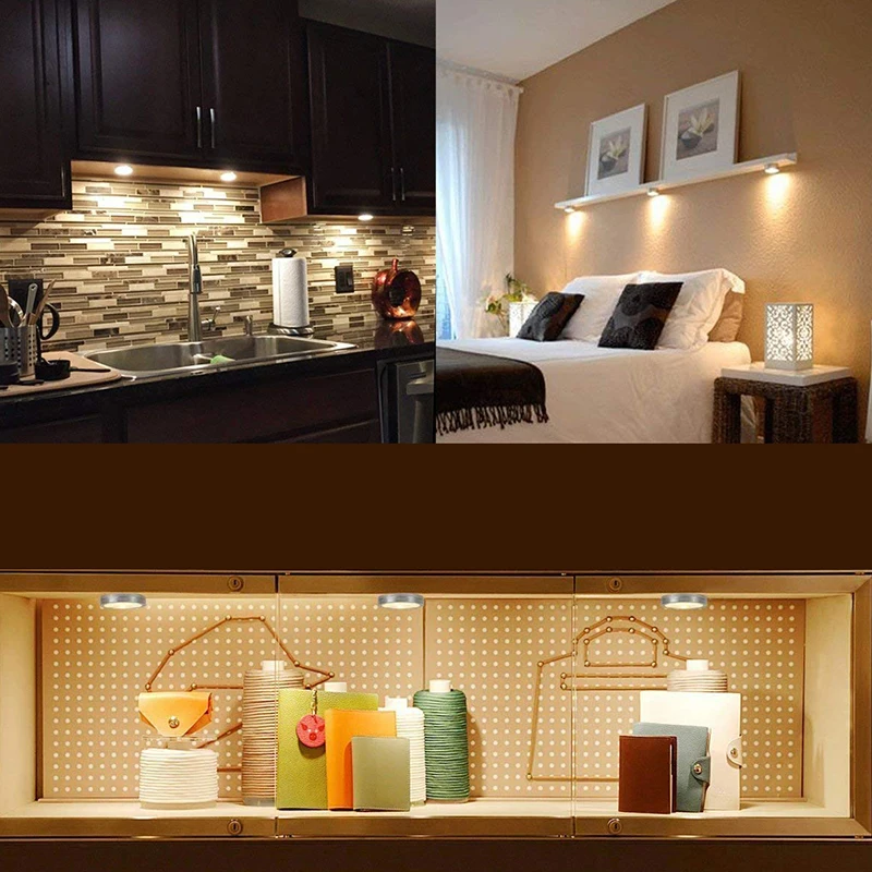 

2W LED Cabinet Light with 12V Power Adapter Wireless Remote Control Under Kitchen Cabinet Lamp Decor Home Wardrobe Showcase