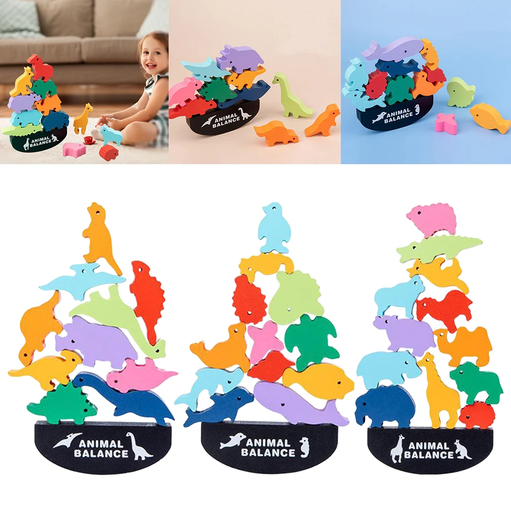 

Cute Wooden Blocks Toys Balance Game for Toddlers Early Childhood Toys Baby Blocks Birthday Gift