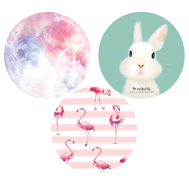 Фламинго офисный стол коврик круглые игровые Мышь pad клавиатуры мультфильм