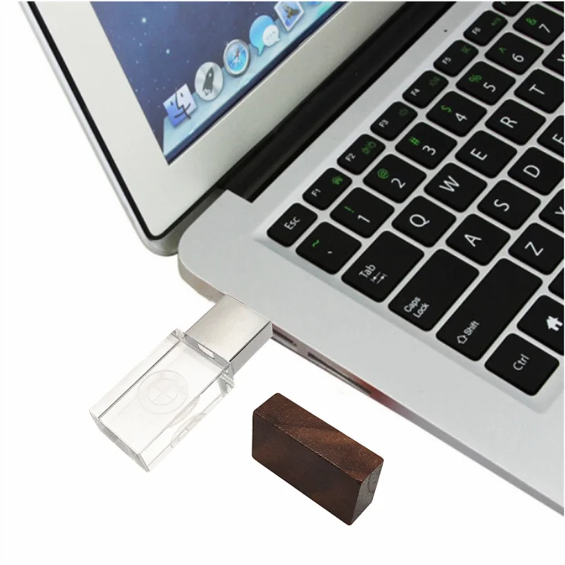 

New Custom logo Wooden metal Crystal USB2.0 flash drive 2GB 4GB 8GB 16GB 32GB 64GB