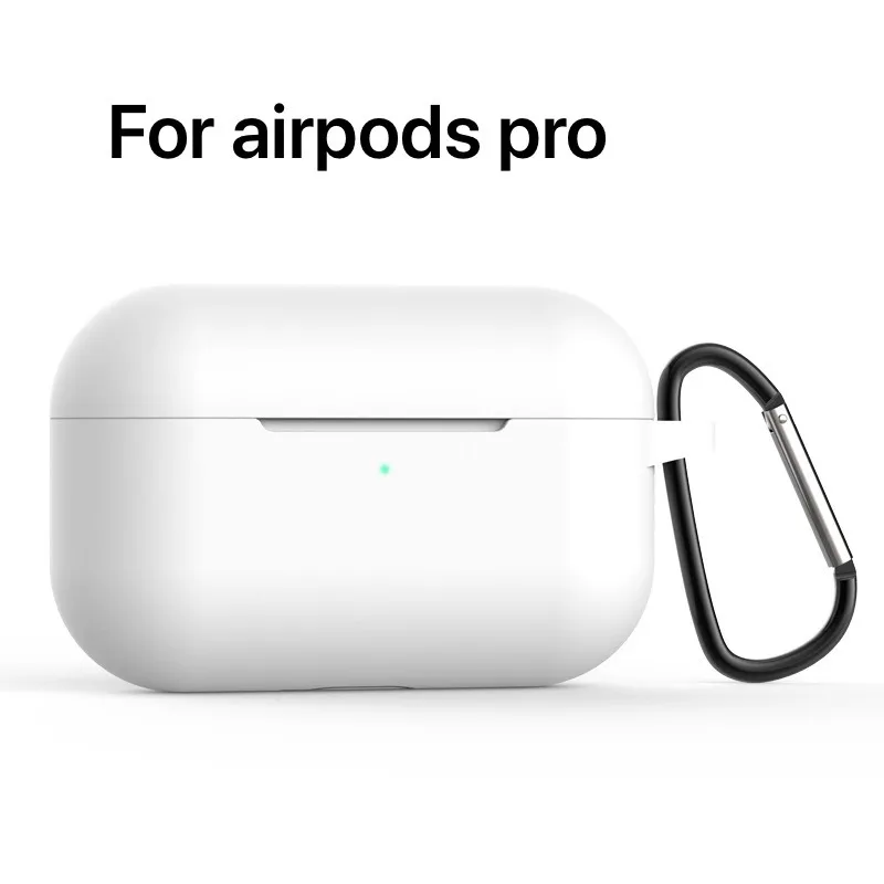 white AirPods pro Силиконовый чехол airpods 1/2/pro с брелком для Apple airpods чехол 1/2/airpods pro Чехол защитный чехол - Цвет: white AirPods pro