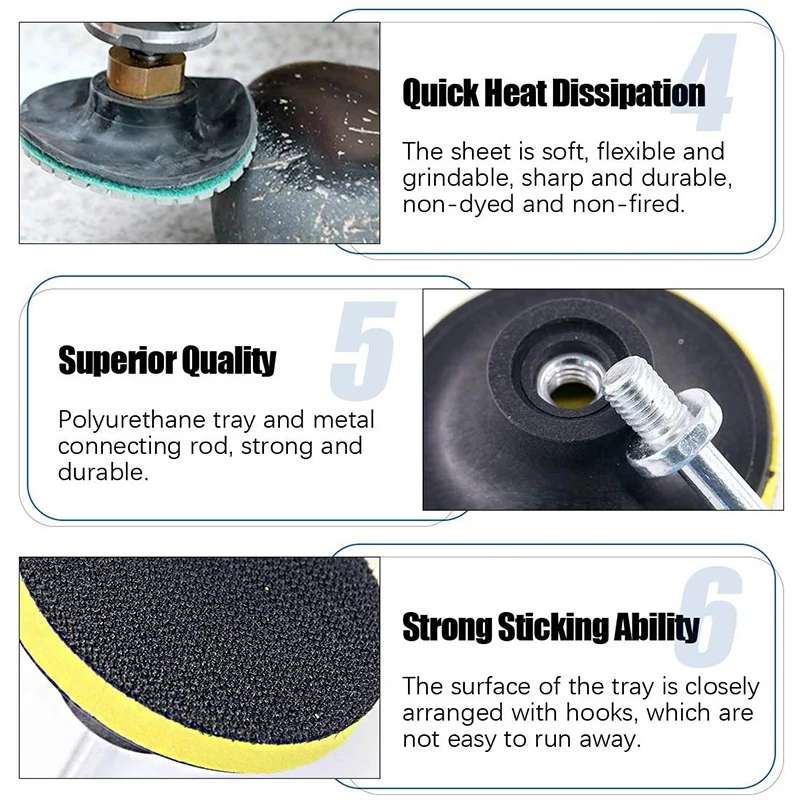 11 шт. 3 дюймовые влажные Алмазные полировальные прокладки Набор 50 до 3000 Грит крюк