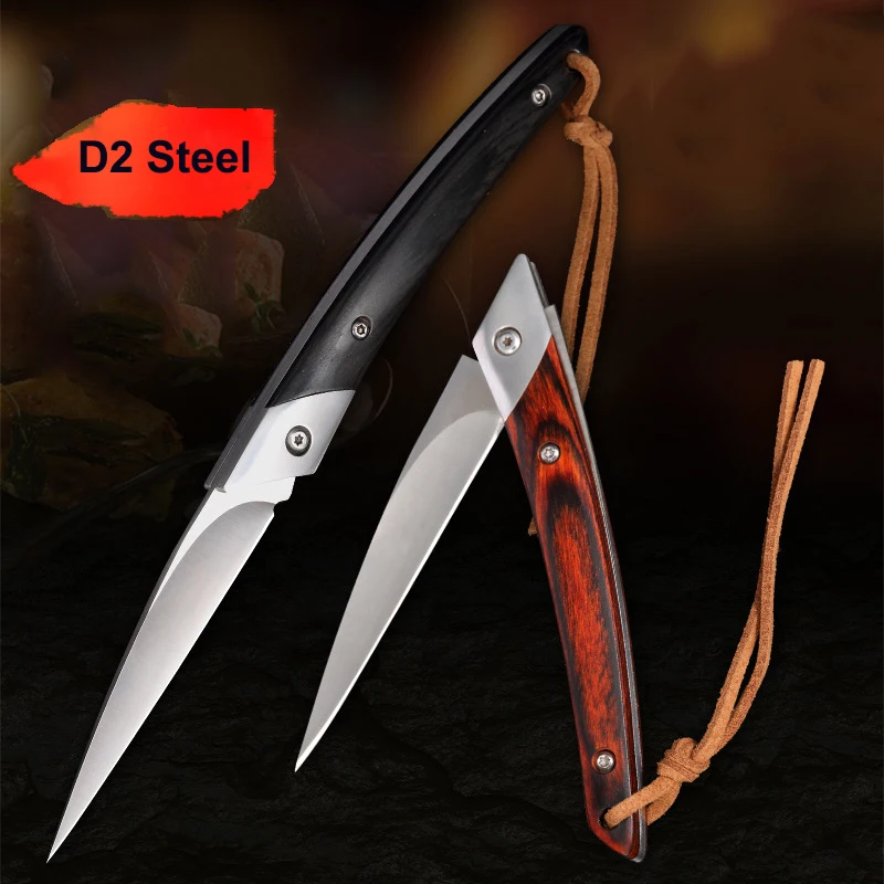 

D2 Steel Folding Knife Carving Knife Tactics Knives Sharp Fruit Blade Outdoor Camping Survival Pocket Tool Unpacking Paper Cut