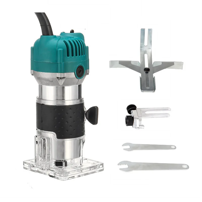 

600W 30000rpm Woodworking Electric Trimmer Wood Milling Engraving Slotting Trimming Machine Hand Carving Machine Wood Router