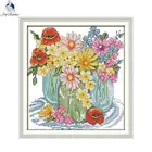 Цветочный узор цветок Цветущая вышивка крестиком набор 14CT 11CT количество холст печать Игла DIY и нить вышивка набор домашний декор