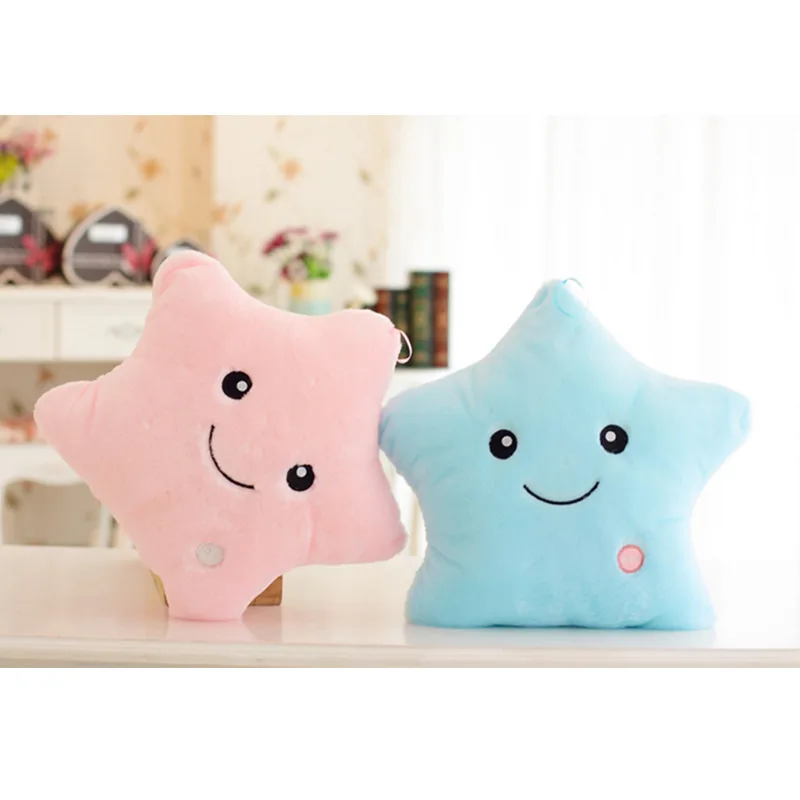 Креативная светящаяся подушка со звездами мягкая плюшевая игрушка красочная