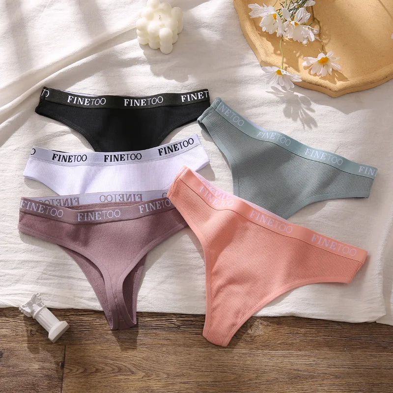 

Women G-String Thong Letter Print Briefs Sexy Low Waist Cotton Panties Underwear Temptation Underpants Pantys Intimates Lingerie