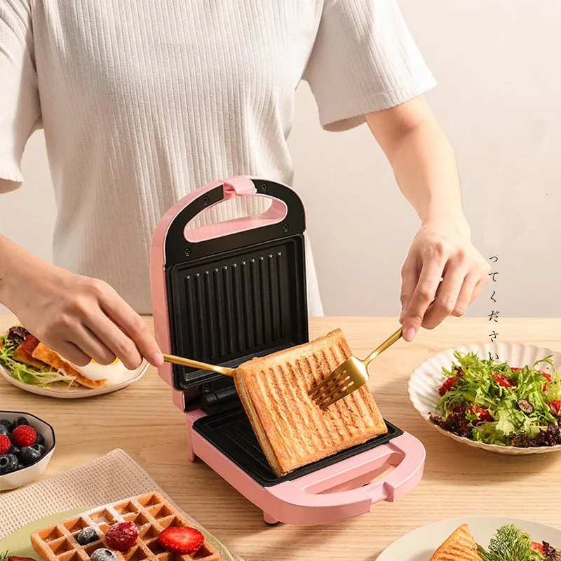 

Вафельница, сэндвич-машина, многофункциональная Легкая машина для завтрака, двухсторонняя нагревательная хлебопечка, маленький тостер