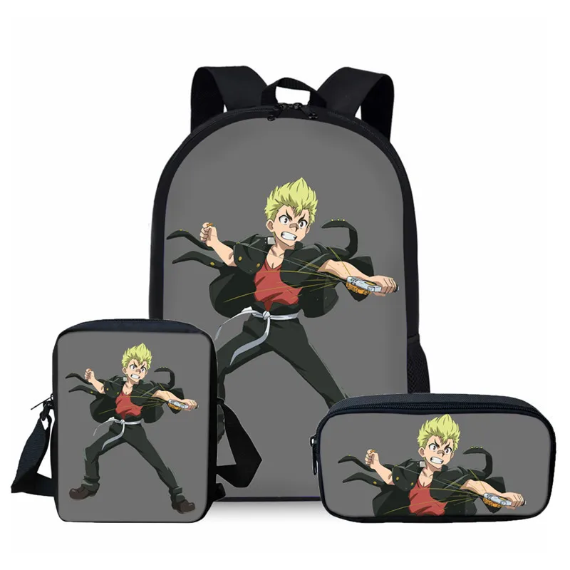 as pictures ThiKin 3 шт. Beyblade Burst школьные сумки набор для Дети Мальчики Школа Рюкзаки на плечо рюкзак Детский рюкзак ранец - Цвет: as pictures