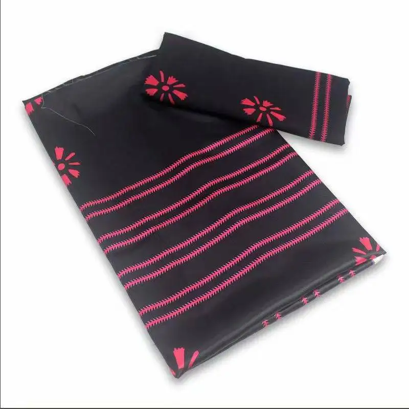 Модная новинка 2 + 4 Ярда африканская шелковая ткань Лидер продаж шелк с восковым