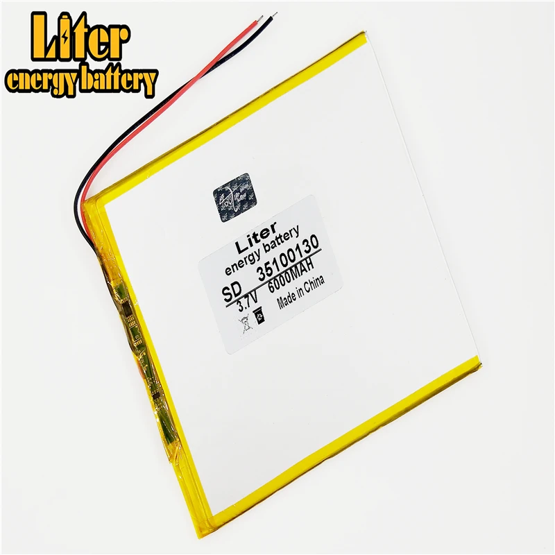 

3.7V 6000mAH 35100130 Polymer lithium battery for 3.7V 35100130 PLUG polymer rechargeable battery