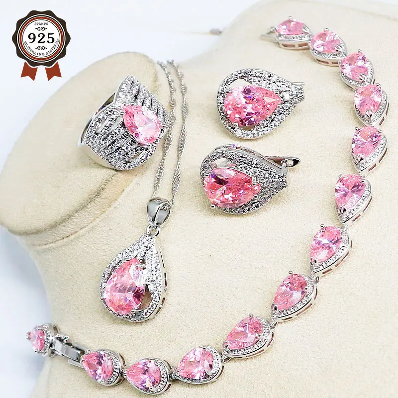 Комплект из колье серёг кольца и браслета серебра 925 пробы | Украшения аксессуары