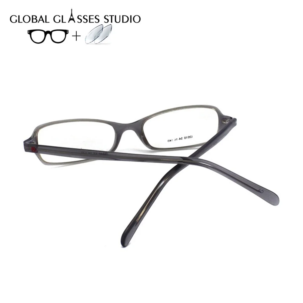 

Classic Small Shape Oval Lens Acetate Frame Women Or Men Gray Color Prescription Eyeglass L2010-C1