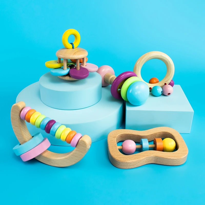 

5Pc/Set Montessori Toys Baby Rattle Crib Toys Ids Educational Crib Mobile Baby Toy For Girls Waldorf Stroller Toy Infant