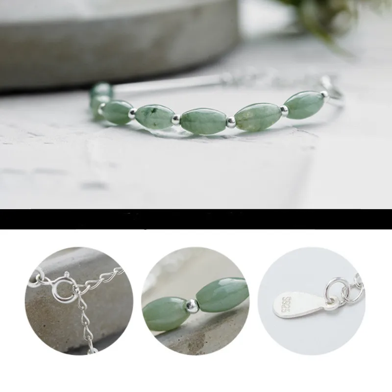 Модный серебристый овальный браслет с бусинами элегантные женские модные