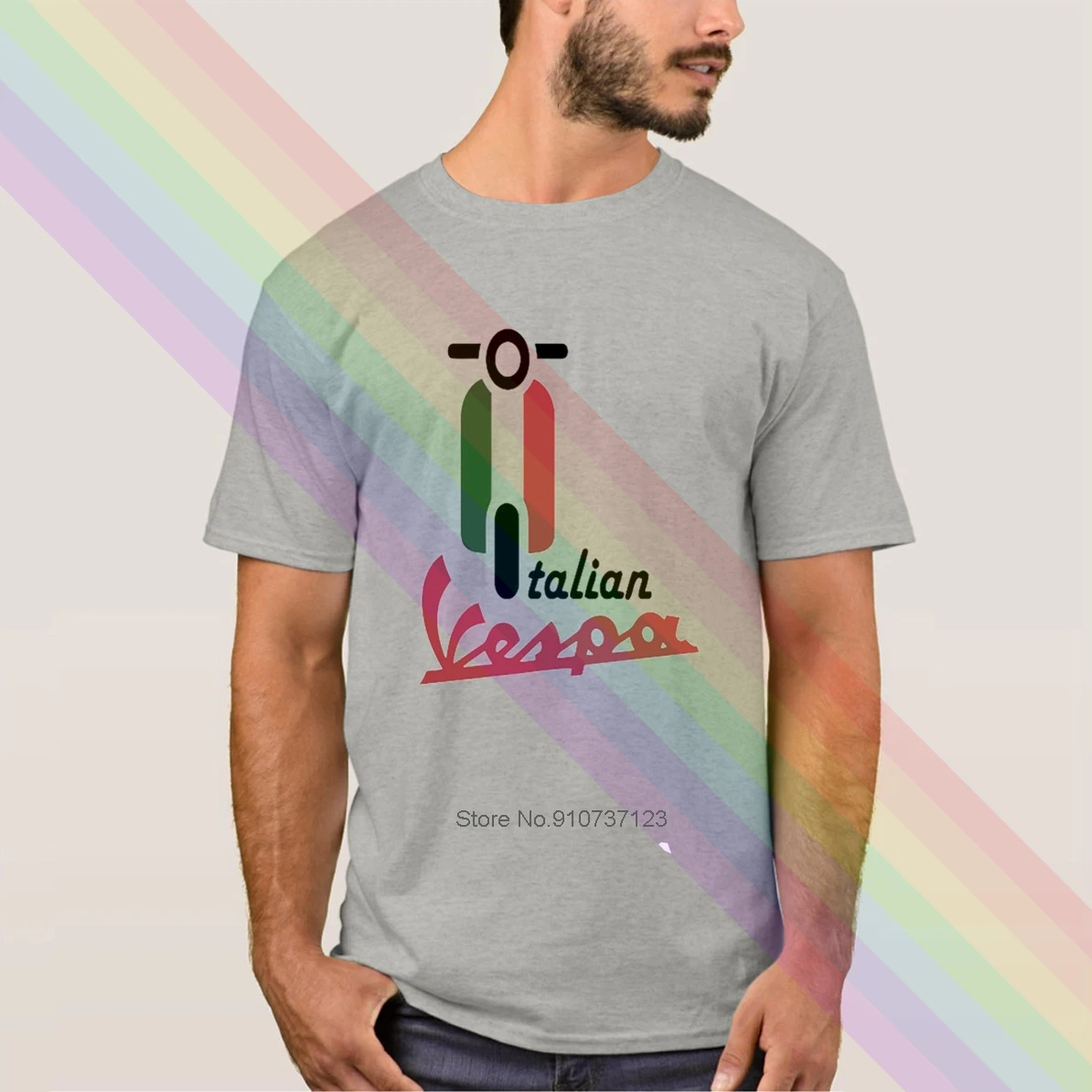 Vespa Новое поступление 100% летние футболки из 2020 хлопка с итальянским флагом для