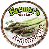 farmers market asparagus vintage round tin sign metal circle plate plaque poster shop bar wall shop garden decor 12 diameter