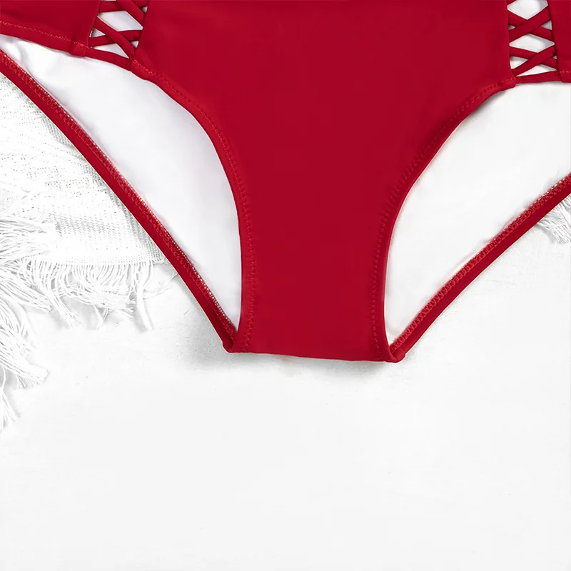 

2021 New Solid Color Bikini Fashion Sexy Ladies Split High Waist Swimwear