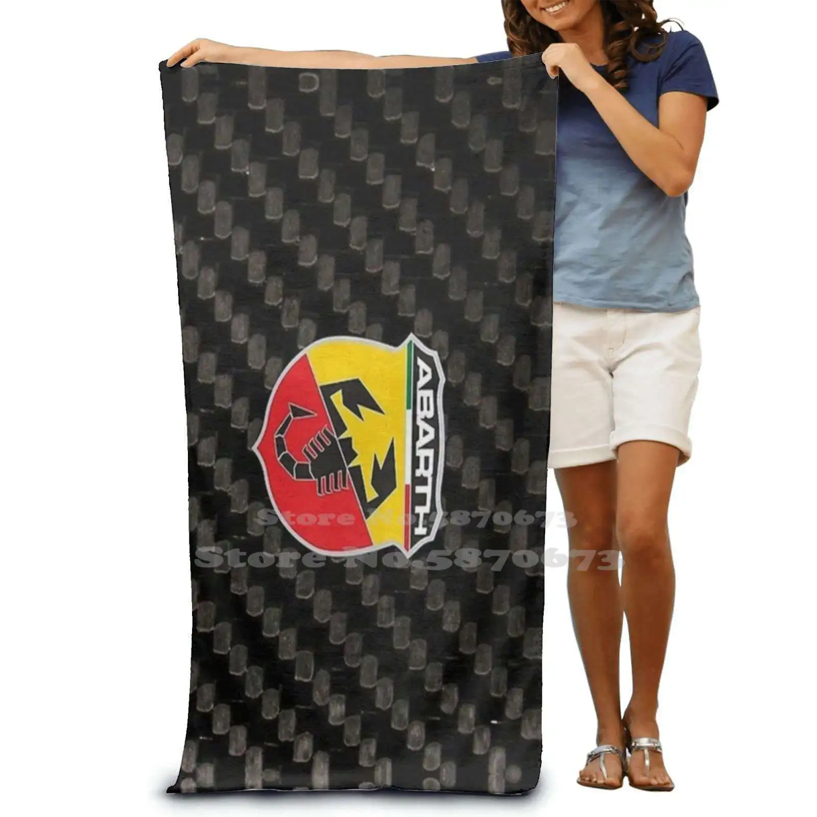 Мочалка с принтом Cerbons мягкое полотенце из углеродного волокна узор Abarth Competizione