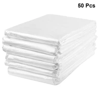 50pcs disposable thickened storage bags clear recycling bin liners bags plastic refuse sacks kitchen organizer bag