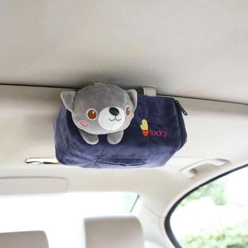 

Car Interior Supplies Tissue Box Hygienic Creative Sun Visor Hanging Sunroof Cartoon Paper Box Supplies Automotive Pumping Tray