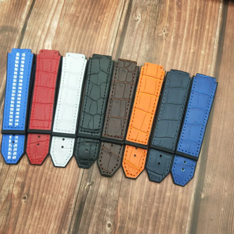 Ремешок из коровьей кожи для мужчин и женщин резиновый браслет наручных часов