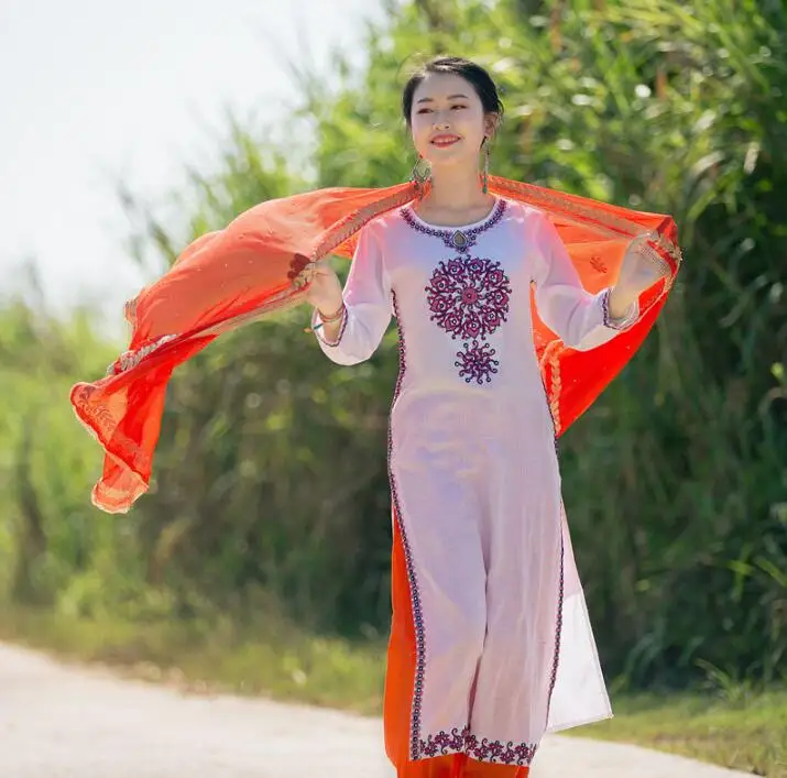 5 цветов индийский этнический стиль Женская сари Весна Лето шаль красивый