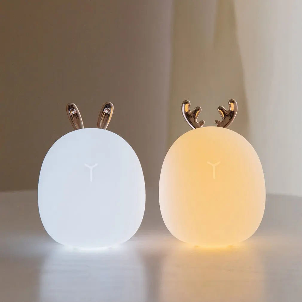 ICOCO мультяшный светодиодный силиконовый ночник USB перезаряжаемая лампа с