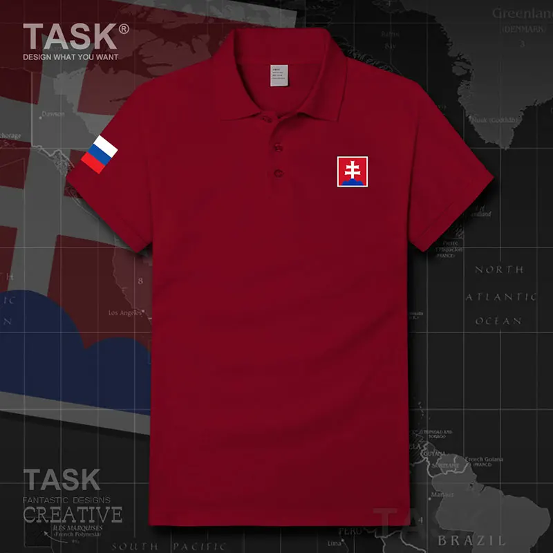 Рубашка-поло мужская с короткими рукавами армейская Словацкая Республика