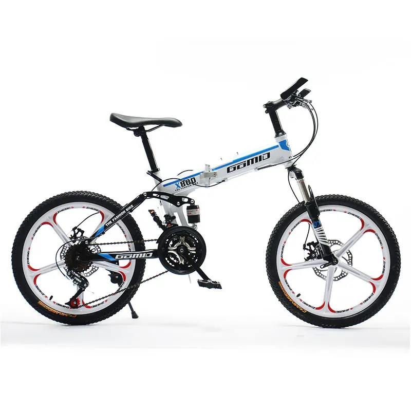 Горный велосипед для студентов и детей складной с двойным амортизатором 20 дюймов