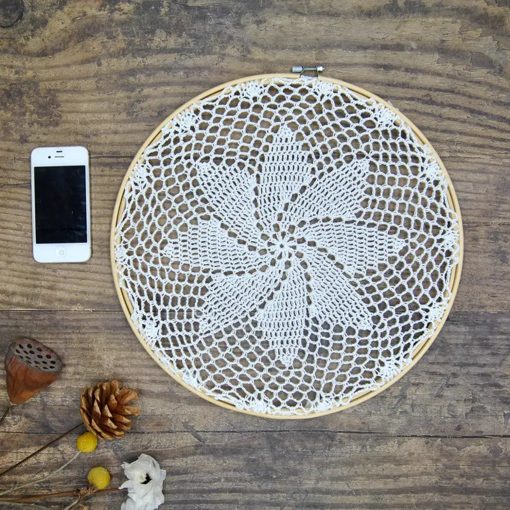 

Handmade Wall Decor hanging Dream Cotton flower Lace Catcher Wedding Background party home shop decoration No.A022 diameter 34cm