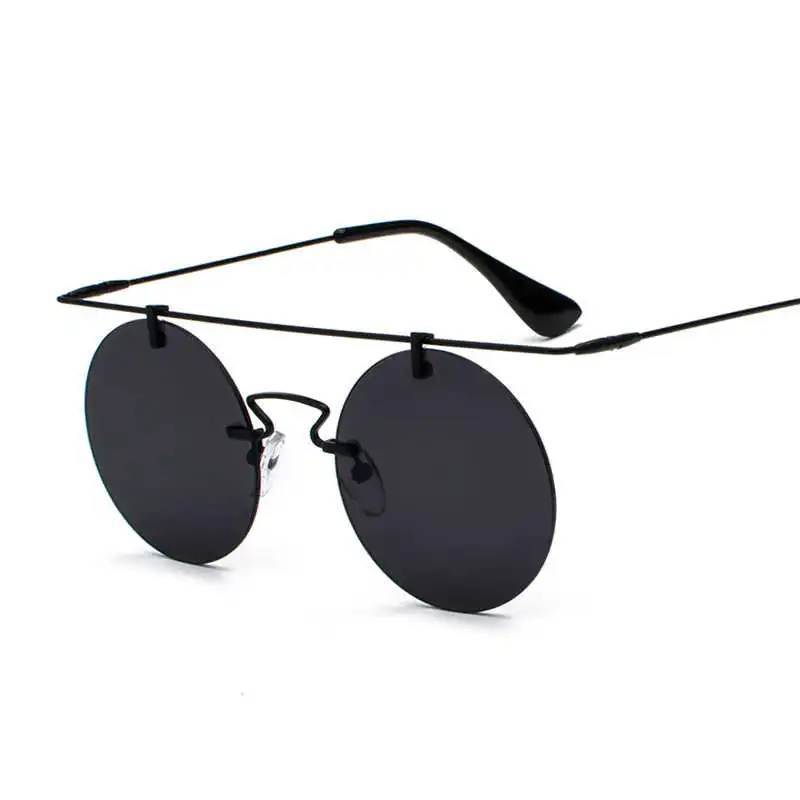 

product Free shipping New Harajuku Sunglasses round plain glasses frameless personality lightweight men's and women's