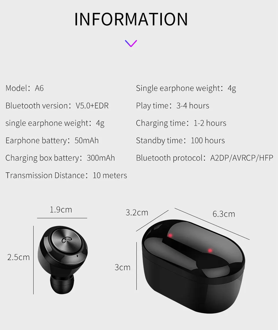 TWS Беспроводные наушники с шумоподавлением, Bluetooth наушники, спортивные наушники, Бас-гарнитура для Leagoo Z10 Xiaomi Air Dots Airdots