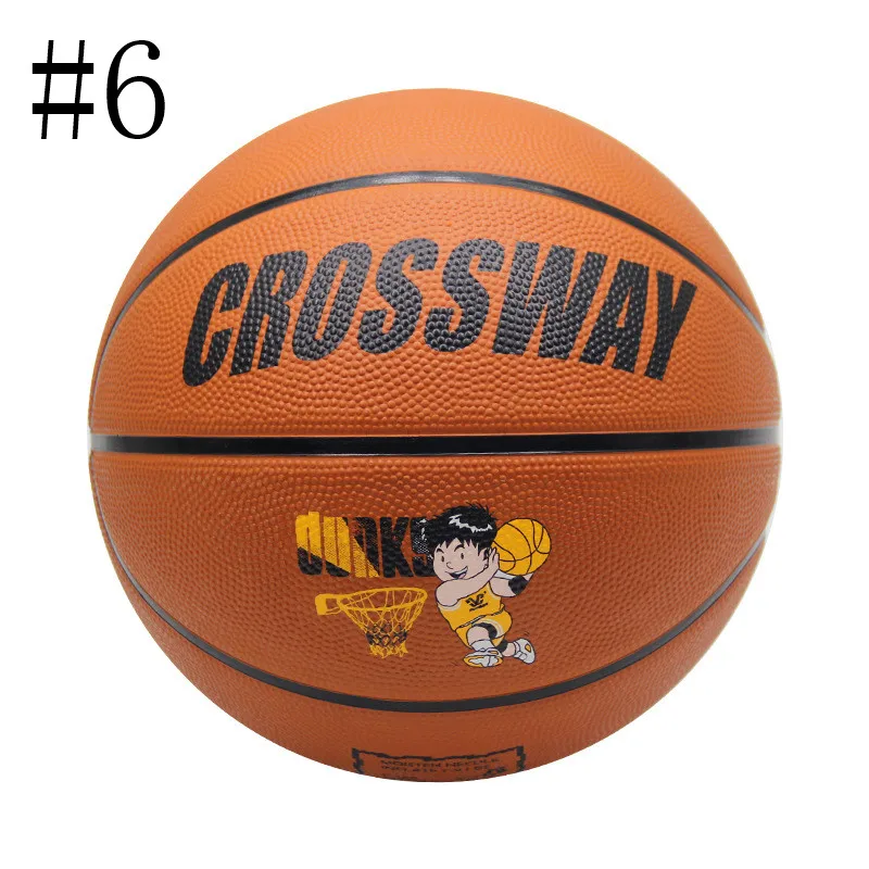 Brown No. 6 Стандартный баскетбольный мяч CROSSWAY#2#3#4#5#6#7 для взрослых и детей, молодежное украшение на бал, резиновое обучение, соревнование для помещений и улицы - Цвет: Brown No. 6