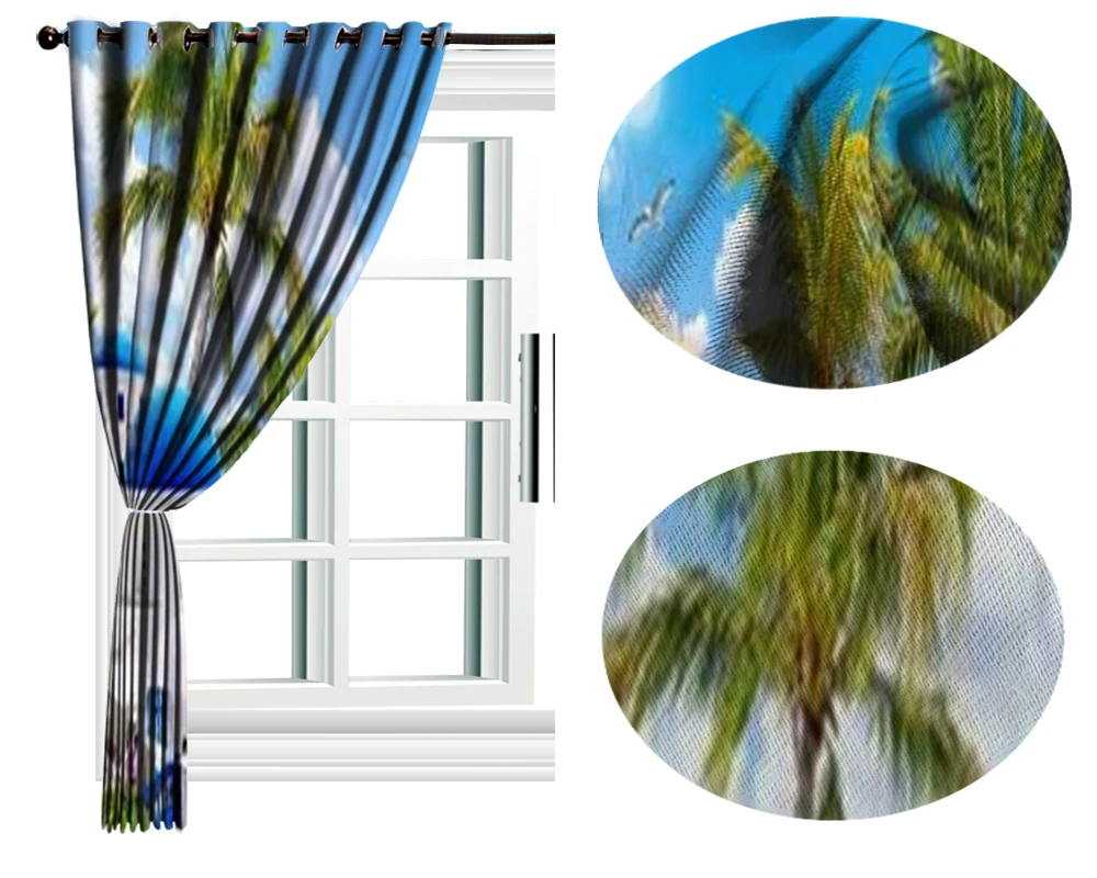 Занавески 7 цветов радужные парусники замок 3d морской пейзаж занавески для