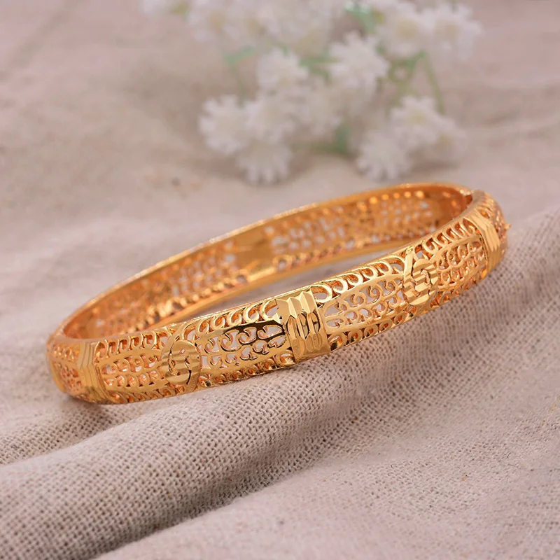 1Pcs/lot Dubai Arab Gold Color Bracelet&ampBangles for Women Girl Islam Muslim Middle Eastern Wedding Copper Jewelry Bangle | Украшения и