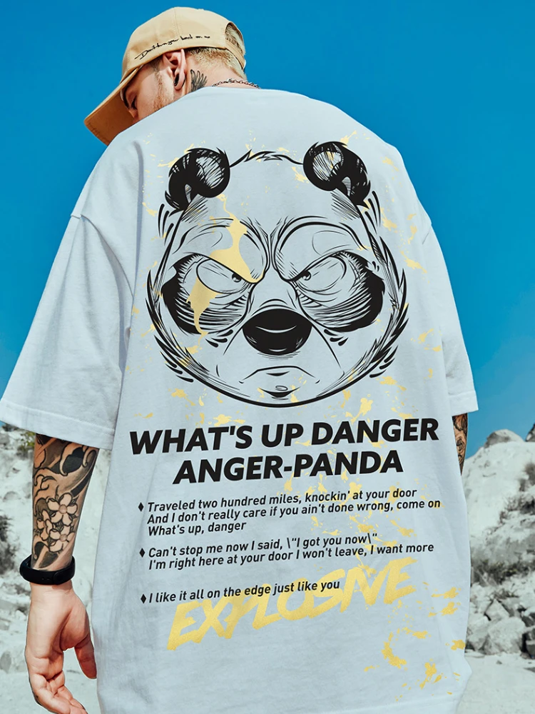 

Tide Brand Oversize Short-sleeved T-shirt Men's Tide Ins High Street Plus Size Men's Summer Half-sleeved Couple Wear