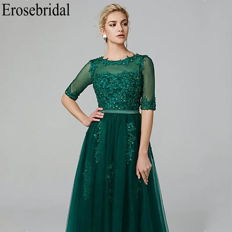 Erosebridal короткое вечернее платье элегантное Деловое платье вечерние платья для женщин отделанное бисером блестящее с Seuqined Половина рукава