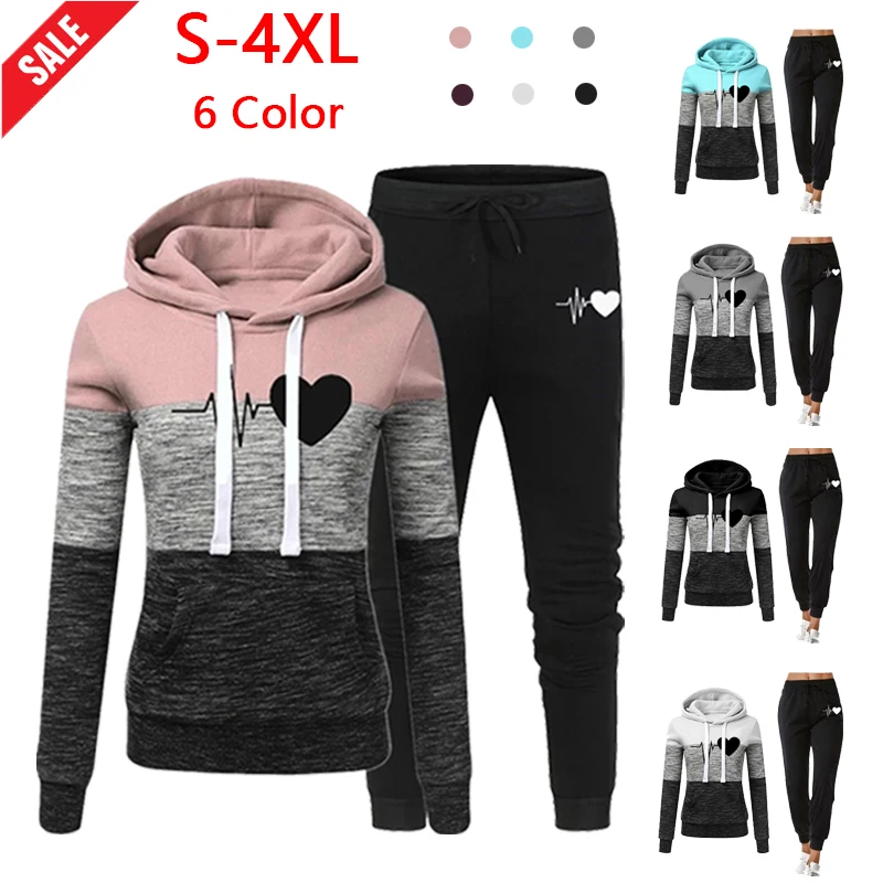 

2021 Herfst Winter Trainingspak Vrouwen 2 Delige Set Pak Vrouwelijke Hoodies + Broek Outfits Nieuwe Dameskleding Sweatshirt