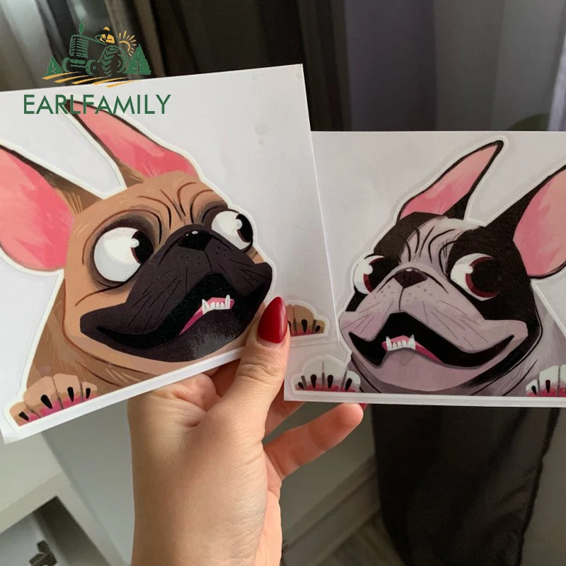 EARLFAMILY 13 см x 11 палевый французский наклейка с бульдогом Pet виниловая принтом
