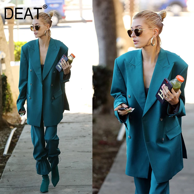 DEAT новинка 2020 Летняя женская одежда повседневный СВОБОДНЫЙ Модный костюм с v