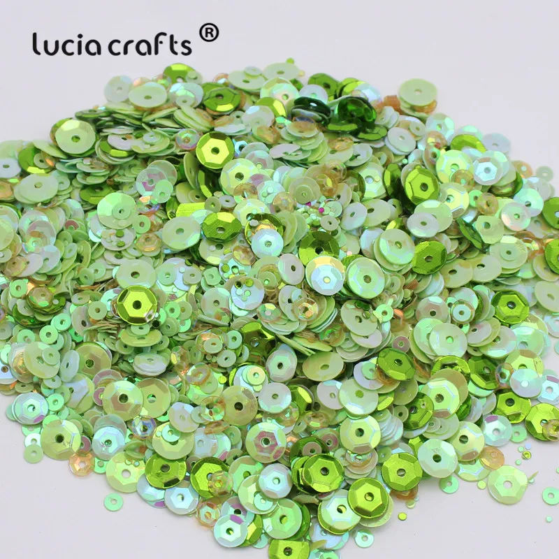 Lucia crafts 20 г/лот смешанные размеры/формы хлопья чашка конфетти свободная тесьма с пайетками для шитья и свадебные аксессуары D0902 - Цвет: Light green