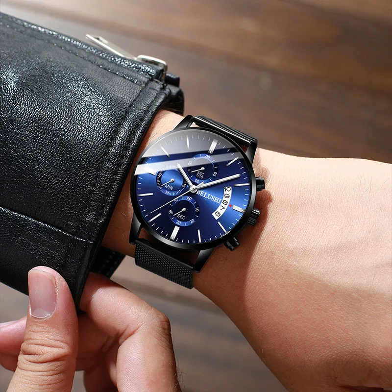 Мужские часы мужские роскошные брендовые деловые кварцевые классические с