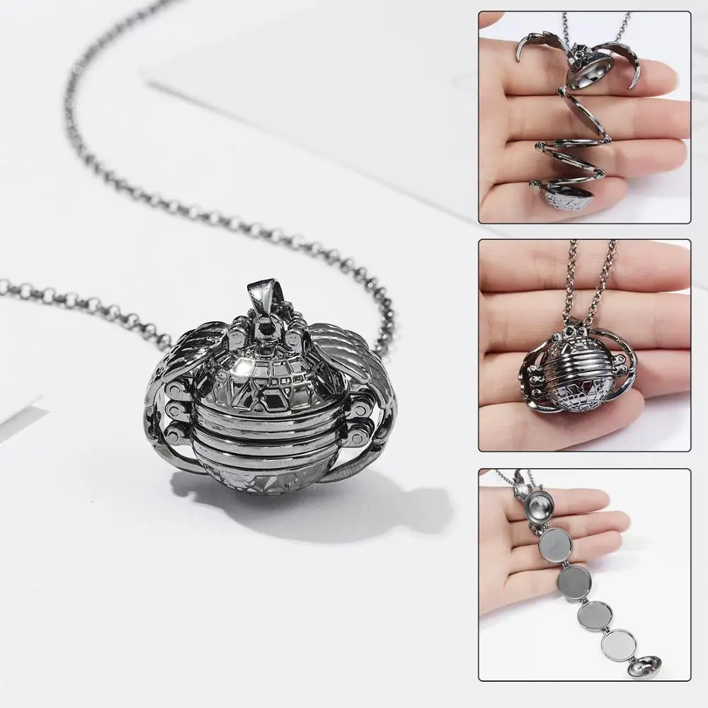 Винтажный кулон Magic с 8 фотографиями плавающий медальон памятью сердца ожерелье