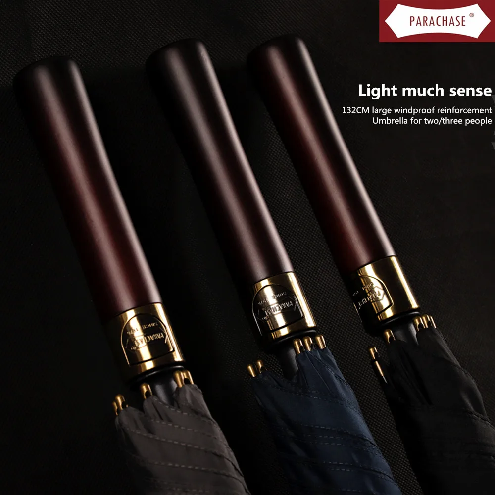 

PARACHASE 132cm Long Umbrella Pure Color Business Men Umbrella Women Umbrellas Outdoor Oversized Umbrella